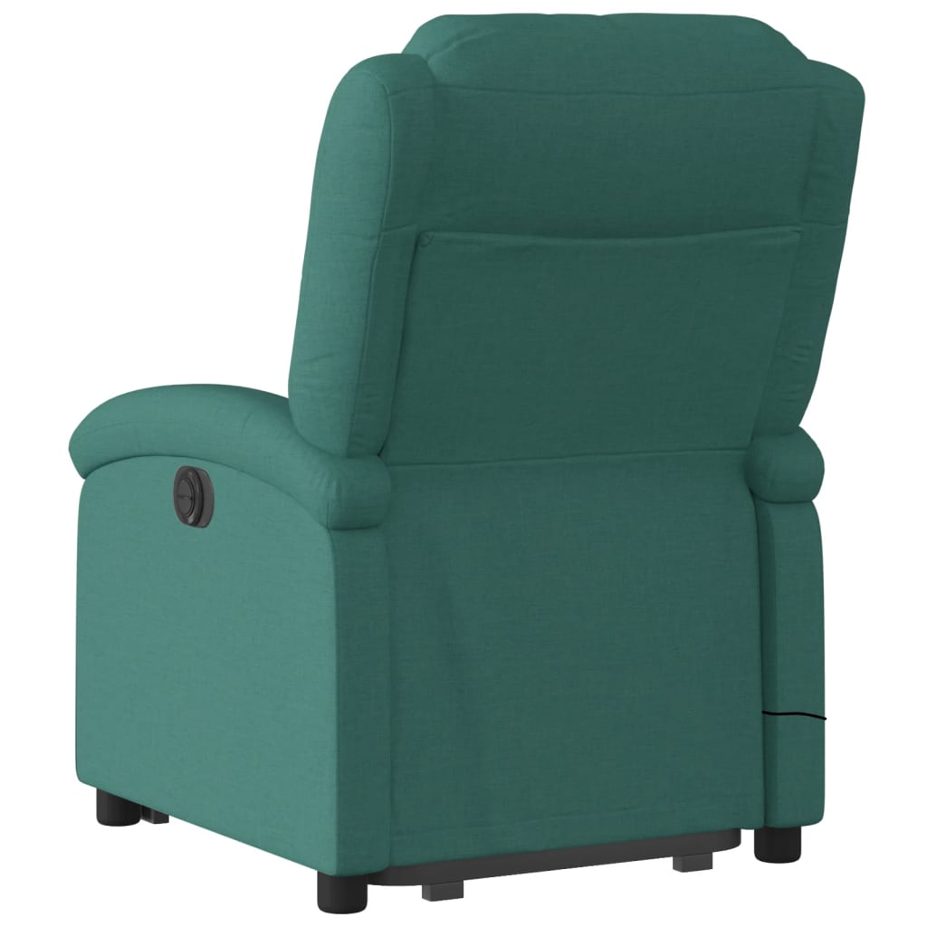 Fauteuil de massage avec aide à la verticalisation en tissu vert foncé