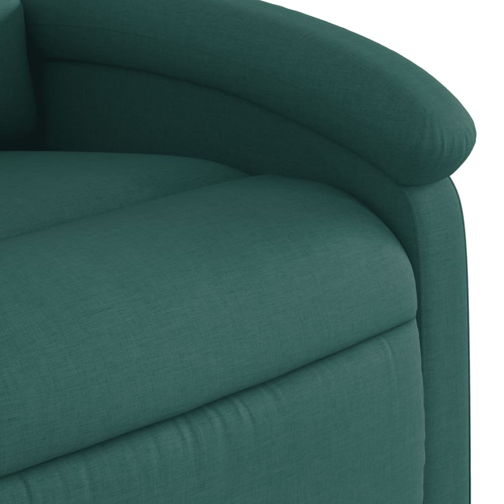 Fauteuil de massage avec aide à la verticalisation en tissu vert foncé