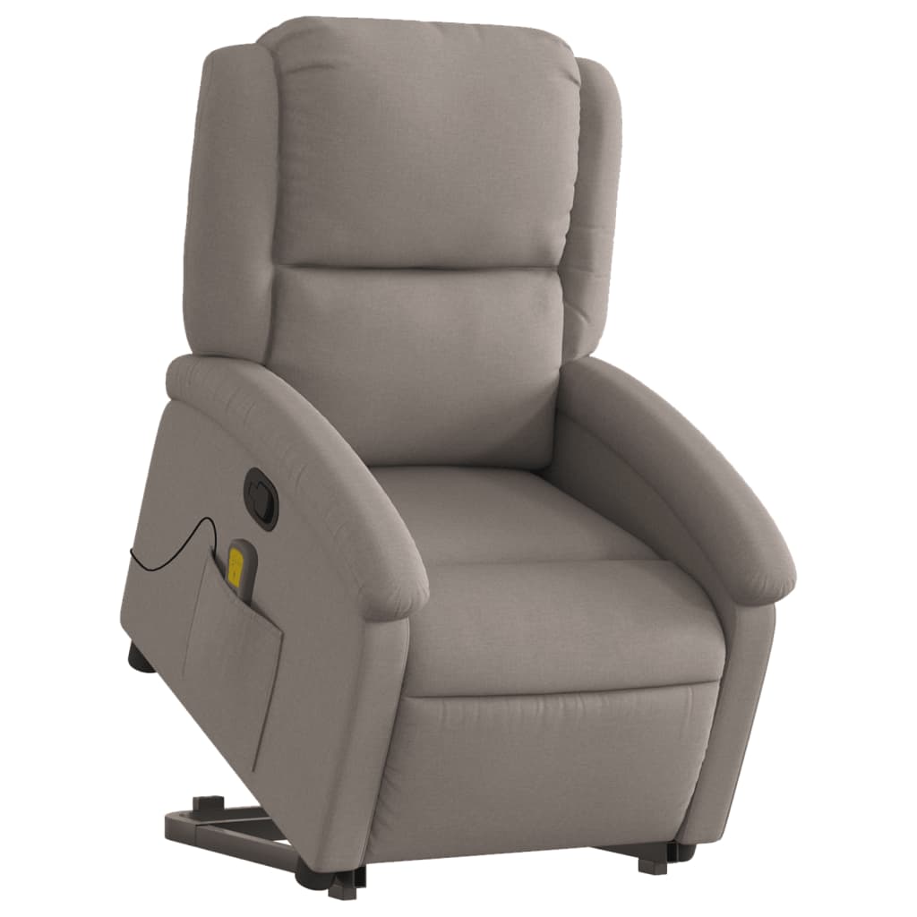 Fauteuil de massage avec aide au verticalisation en tissu taupe