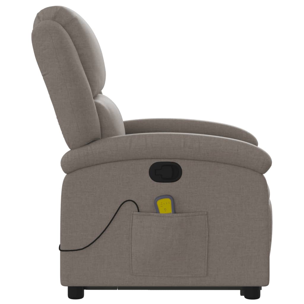 Fauteuil de massage avec aide au verticalisation en tissu taupe