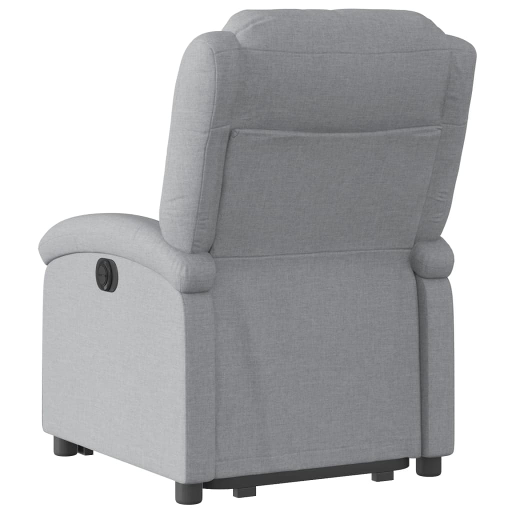 Fauteuil relax avec releveur électrique en tissu gris clair