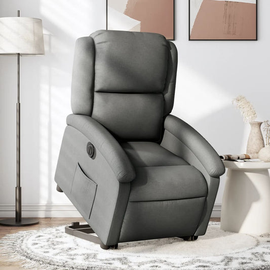 Fauteuil relax avec releveur électrique en tissu gris foncé