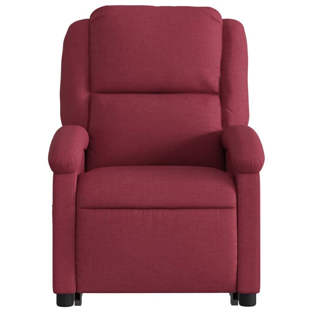 Fauteuil relax avec releveur électrique en tissu rouge vin
