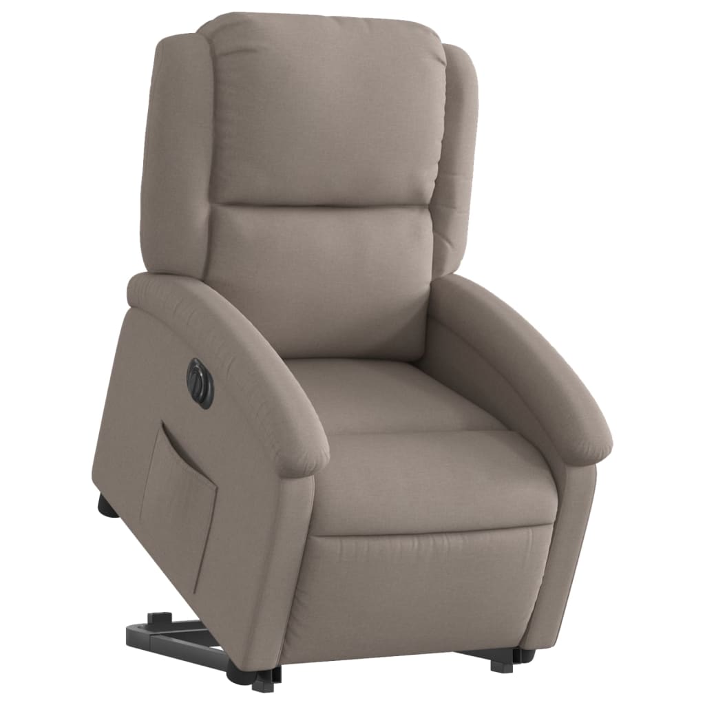 Fauteuil relax avec releveur électrique en tissu taupe