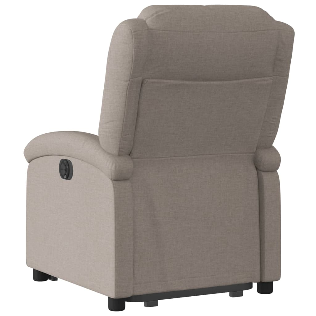 Fauteuil relax avec releveur électrique en tissu taupe
