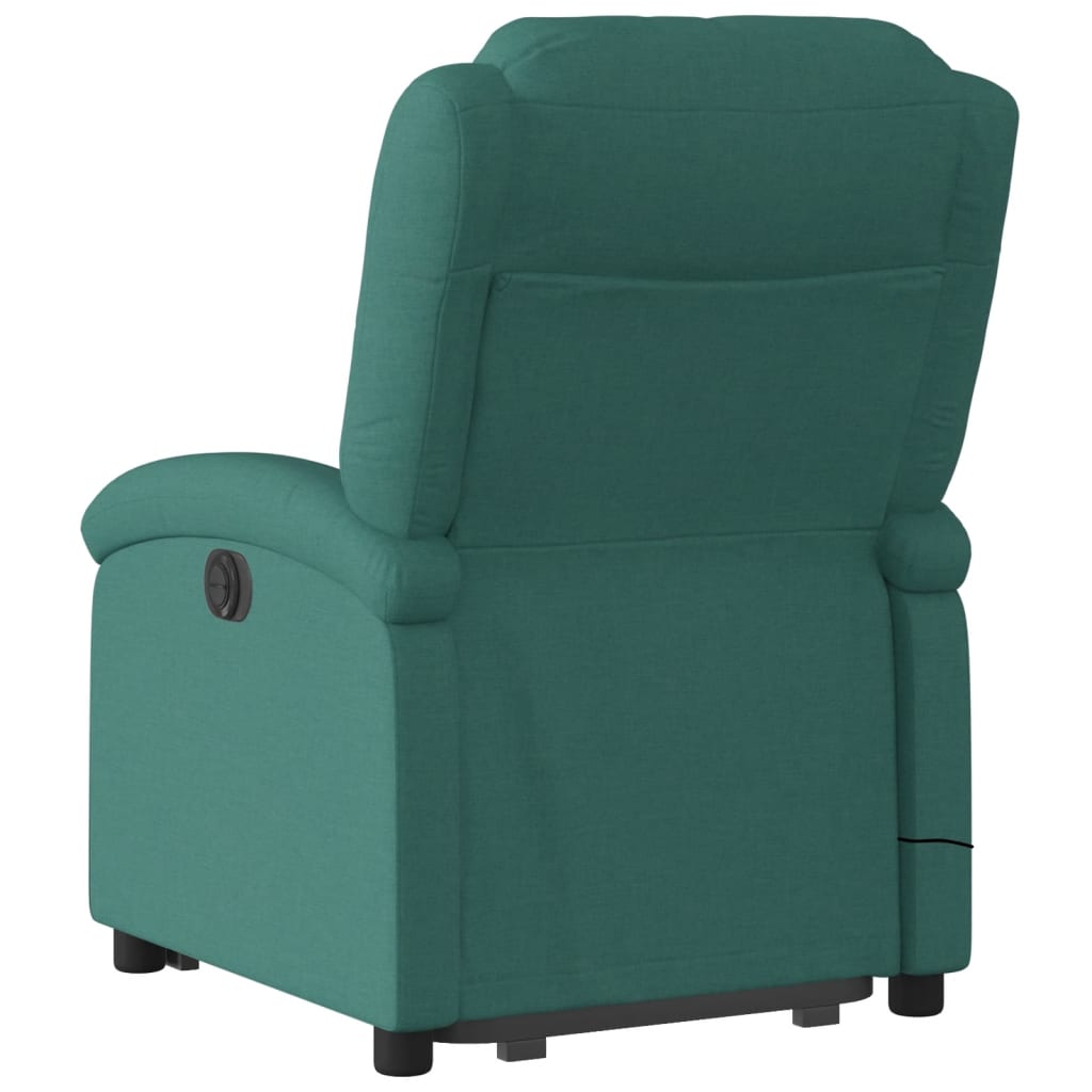 Fauteuil de massage électrique avec aide à la verticalisation en tissu vert foncé
