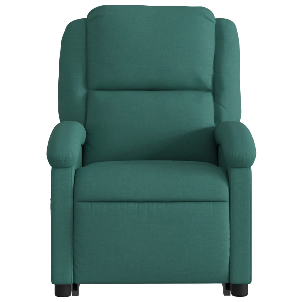 Fauteuil de massage électrique avec aide à la verticalisation en tissu vert foncé