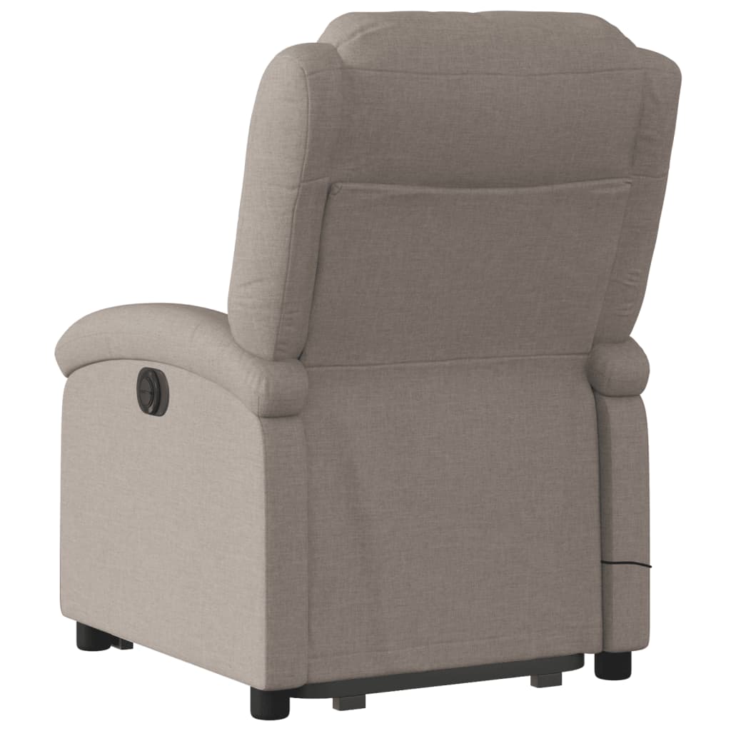 Fauteuil de massage électrique avec aide au verticalisation en tissu taupe