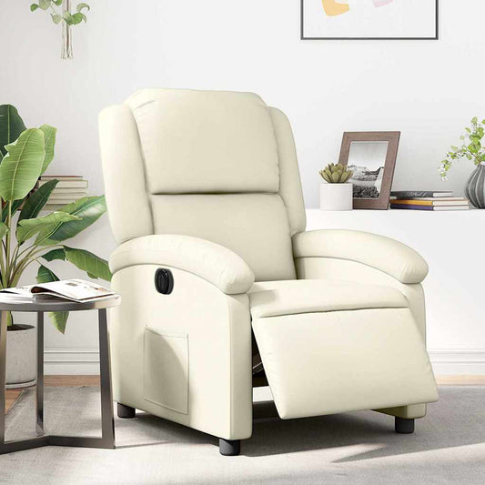 Relaxsessel Elektrisch Creme Kunstleder