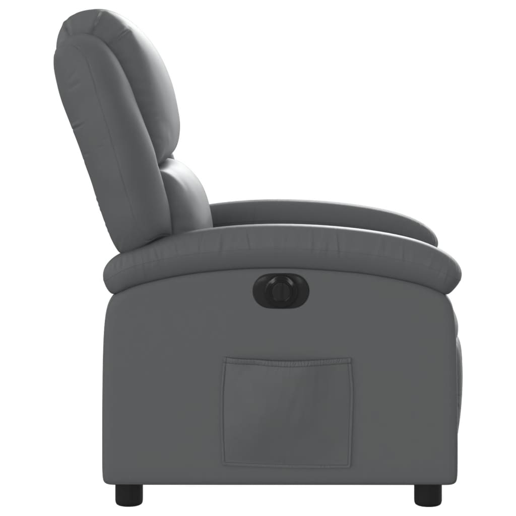 Fauteuil inclinable électrique en similicuir gris