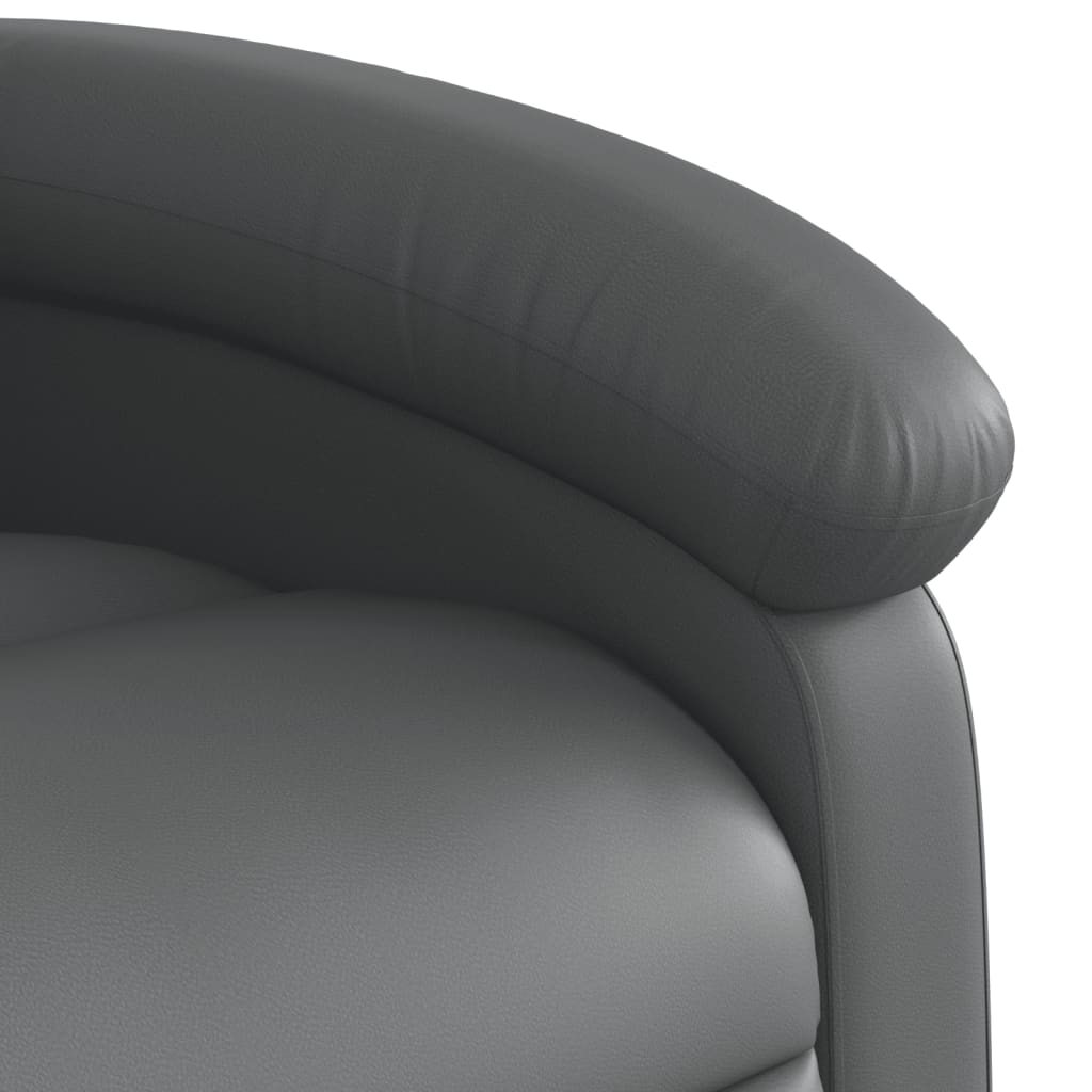 Fauteuil inclinable électrique en similicuir gris