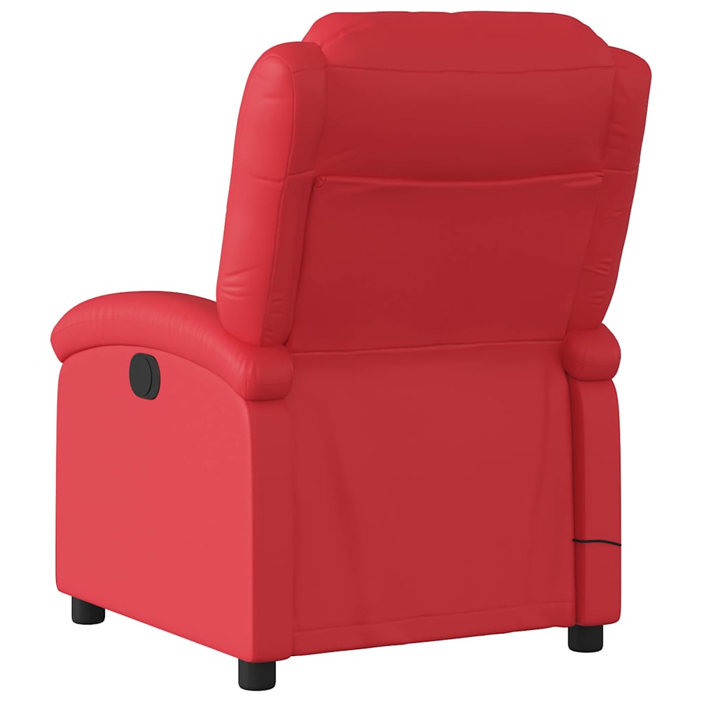 Massagesessel Elektrisch Rot Kunstleder