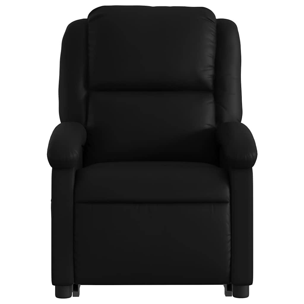 Relaxsessel mit Aufstehhilfe Schwarz Kunstleder