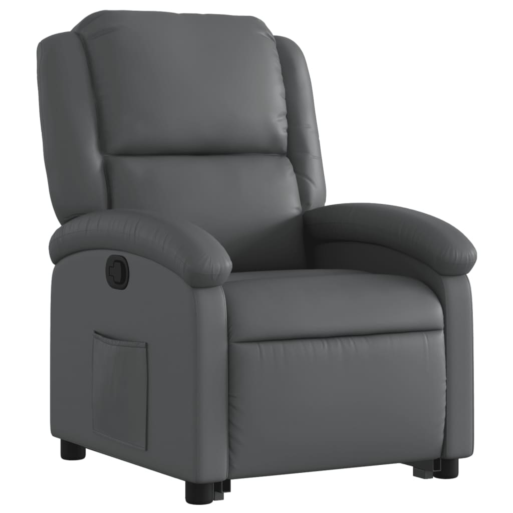 Fauteuil inclinable avec aide à la verticalisation, similicuir gris