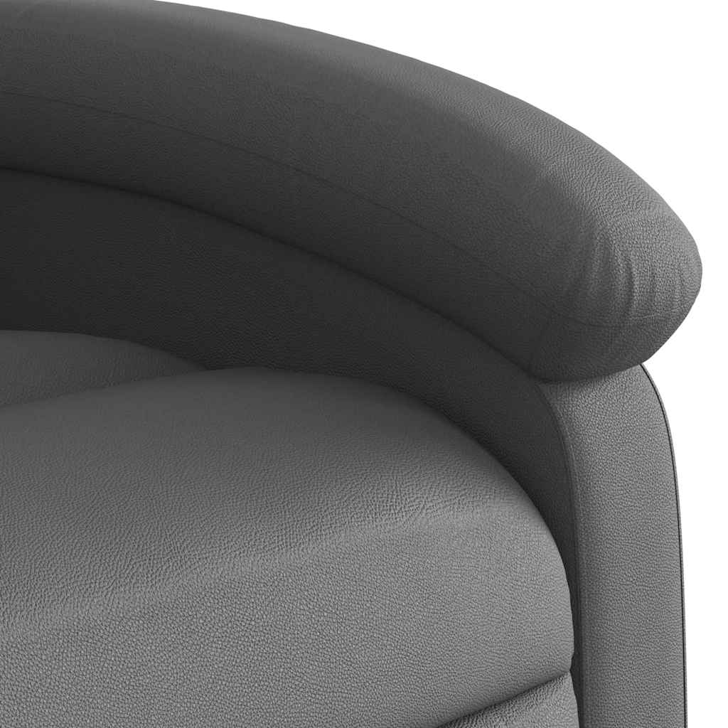 Massagesessel Elektrisch Grau Echtleder