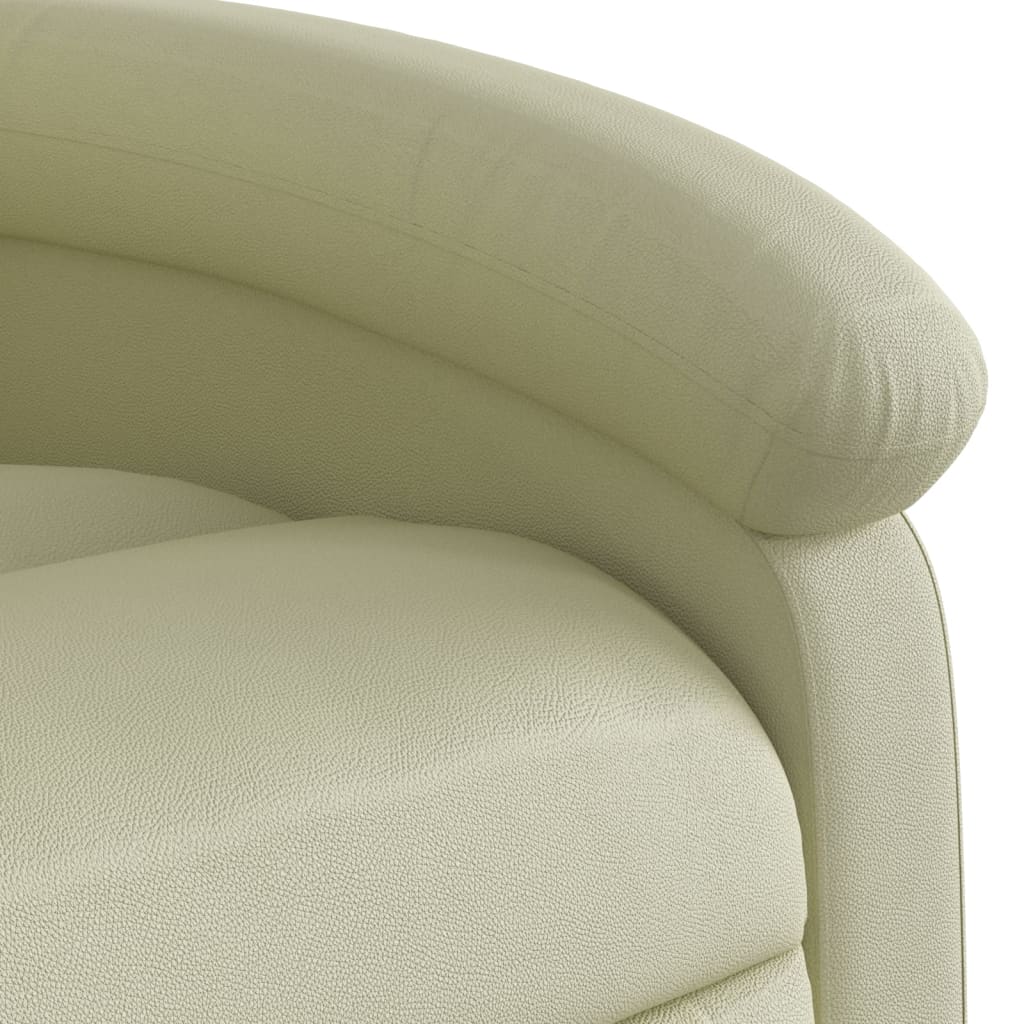 Massagesessel mit Aufstehhilfe Elektrisch Creme Echtleder