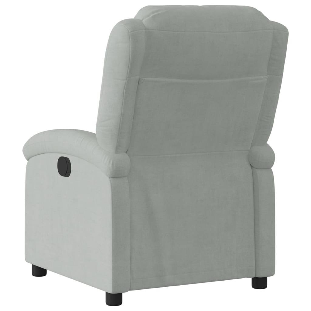 Fauteuil inclinable électrique en velours gris clair