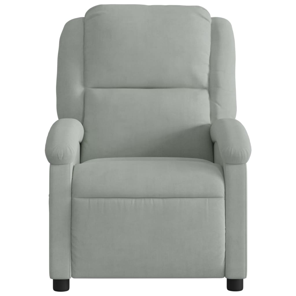Fauteuil inclinable électrique en velours gris clair
