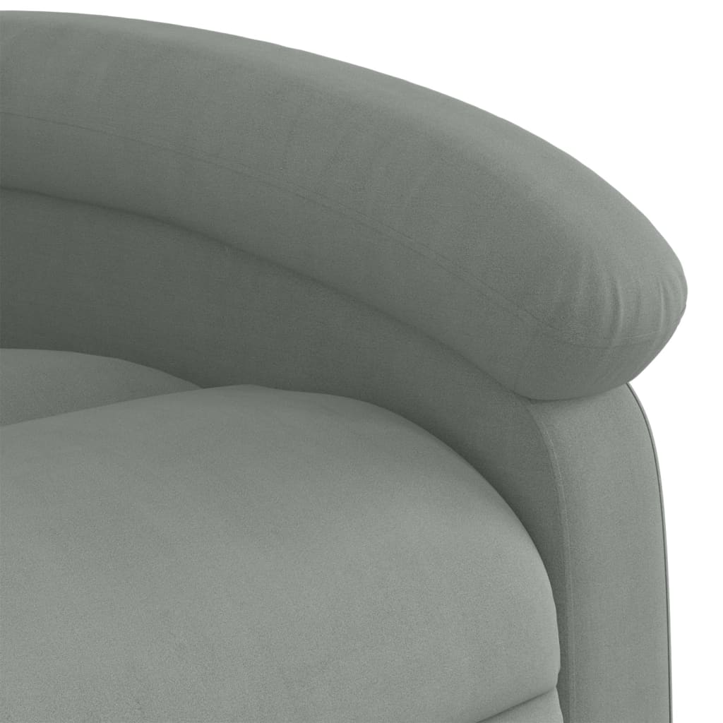 Fauteuil inclinable électrique en velours gris clair