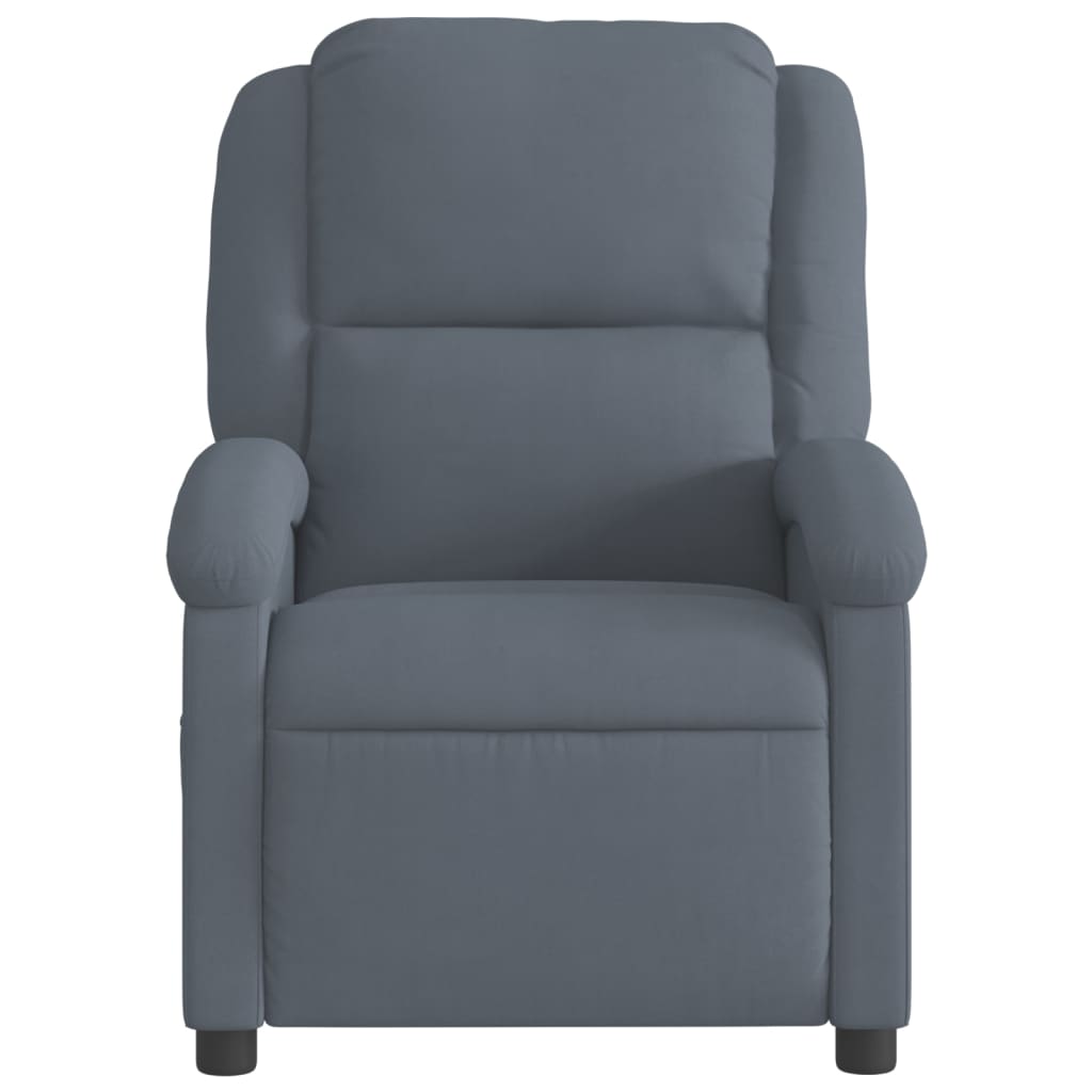 Fauteuil inclinable électrique en velours gris foncé