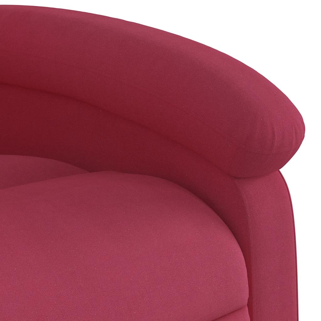Fauteuil inclinable électrique en velours rouge vin