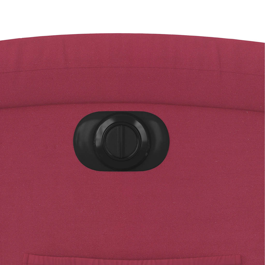 Fauteuil inclinable électrique en velours rouge vin