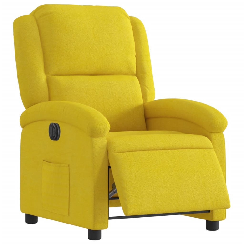 Fauteuil inclinable électrique en velours jaune