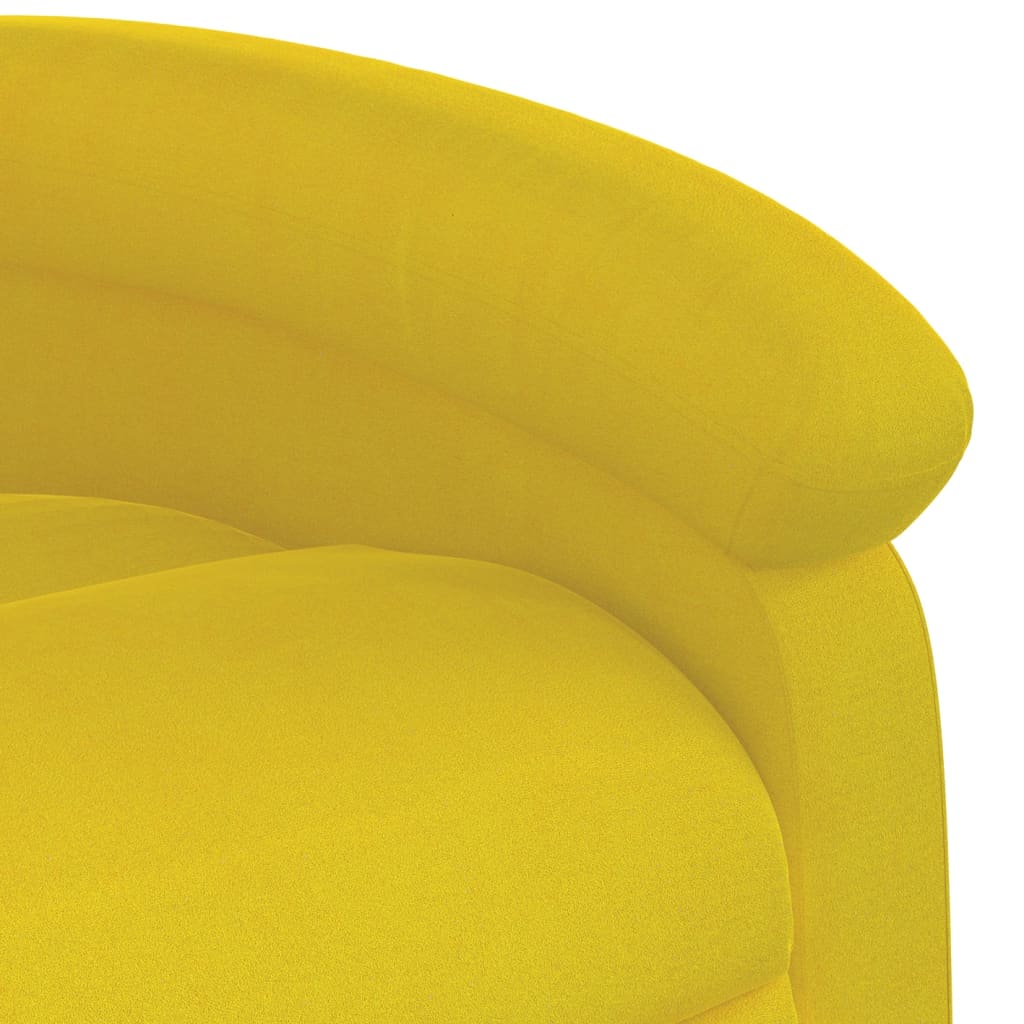 Fauteuil inclinable électrique en velours jaune