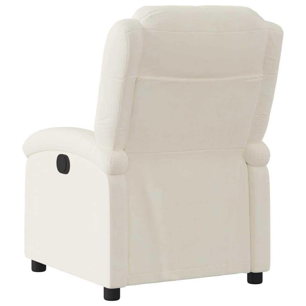Fauteuil inclinable électrique velours crème