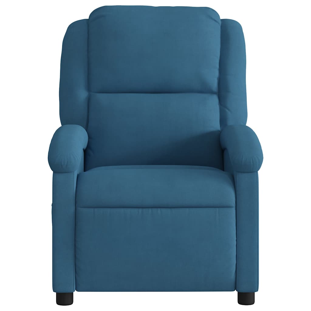 Fauteuil inclinable en velours bleu électrique