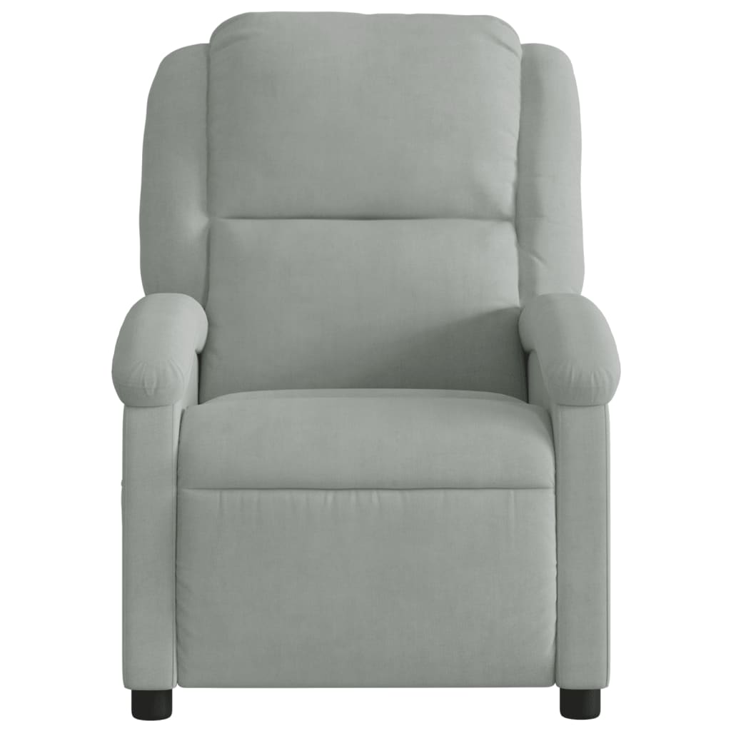 Fauteuil de massage électrique en velours gris clair