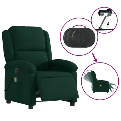 Massagesessel Elektrisch Dunkelgrün Samt