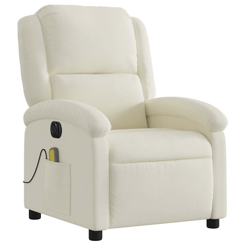 Fauteuil de massage électrique en velours crème