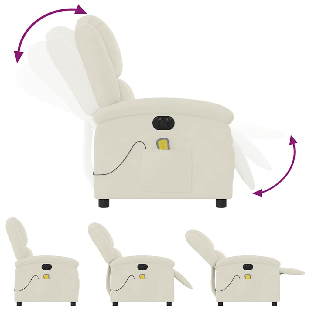 Fauteuil de massage électrique en velours crème