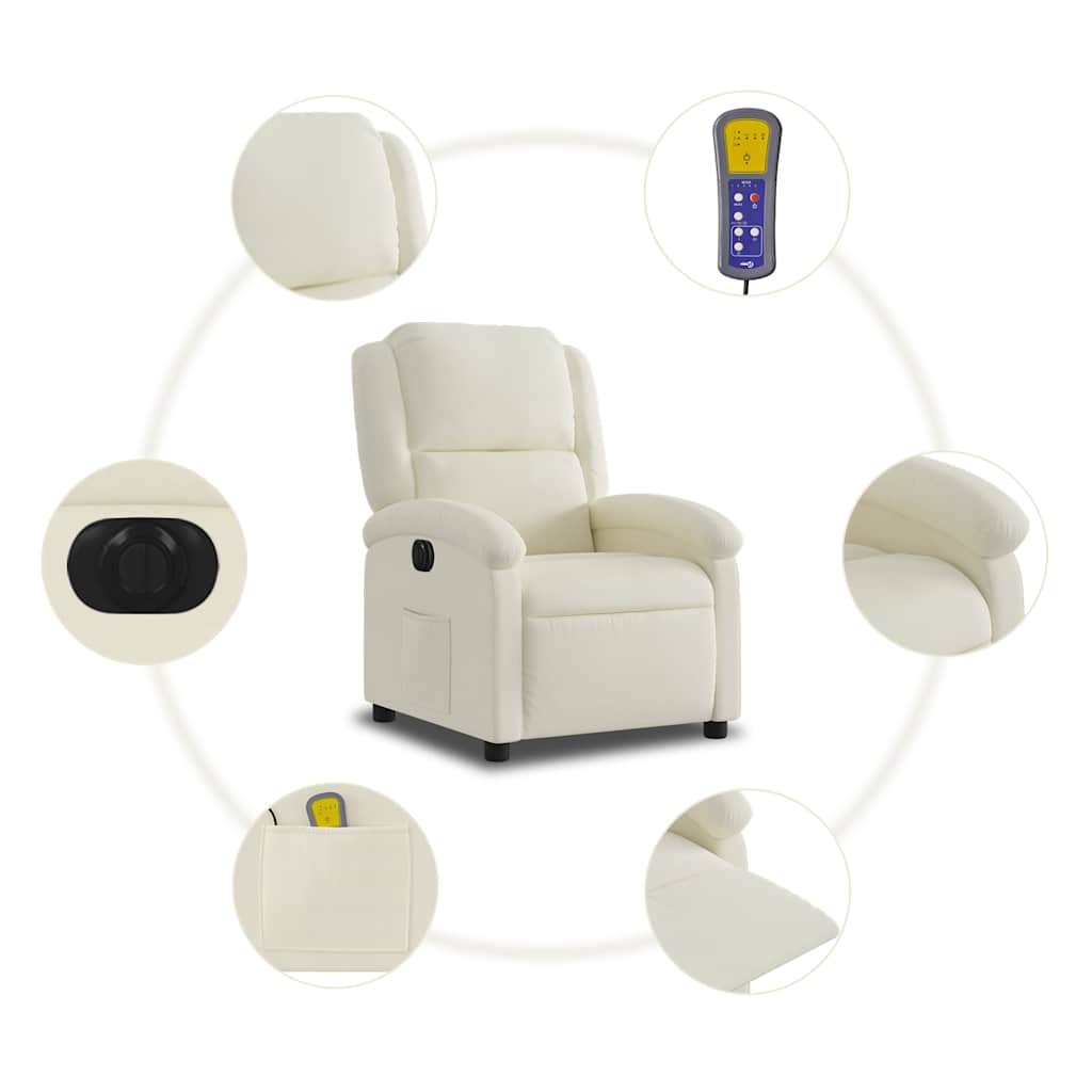 Fauteuil de massage électrique en velours crème