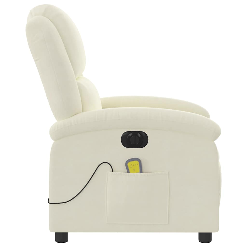 Fauteuil de massage électrique en velours crème