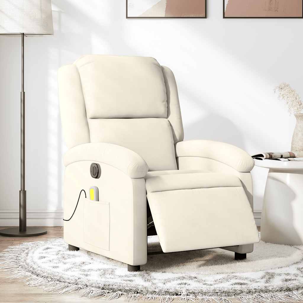 Fauteuil de massage électrique en velours crème