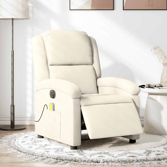 Fauteuil de massage électrique en velours crème