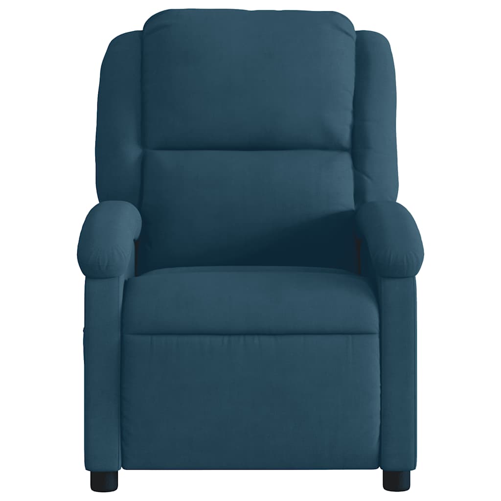 Massagesessel Elektrisch Blau Samt