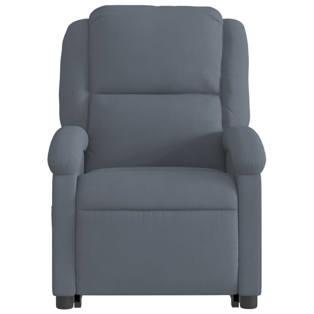 Fauteuil relax avec aide à la verticalisation en velours gris foncé