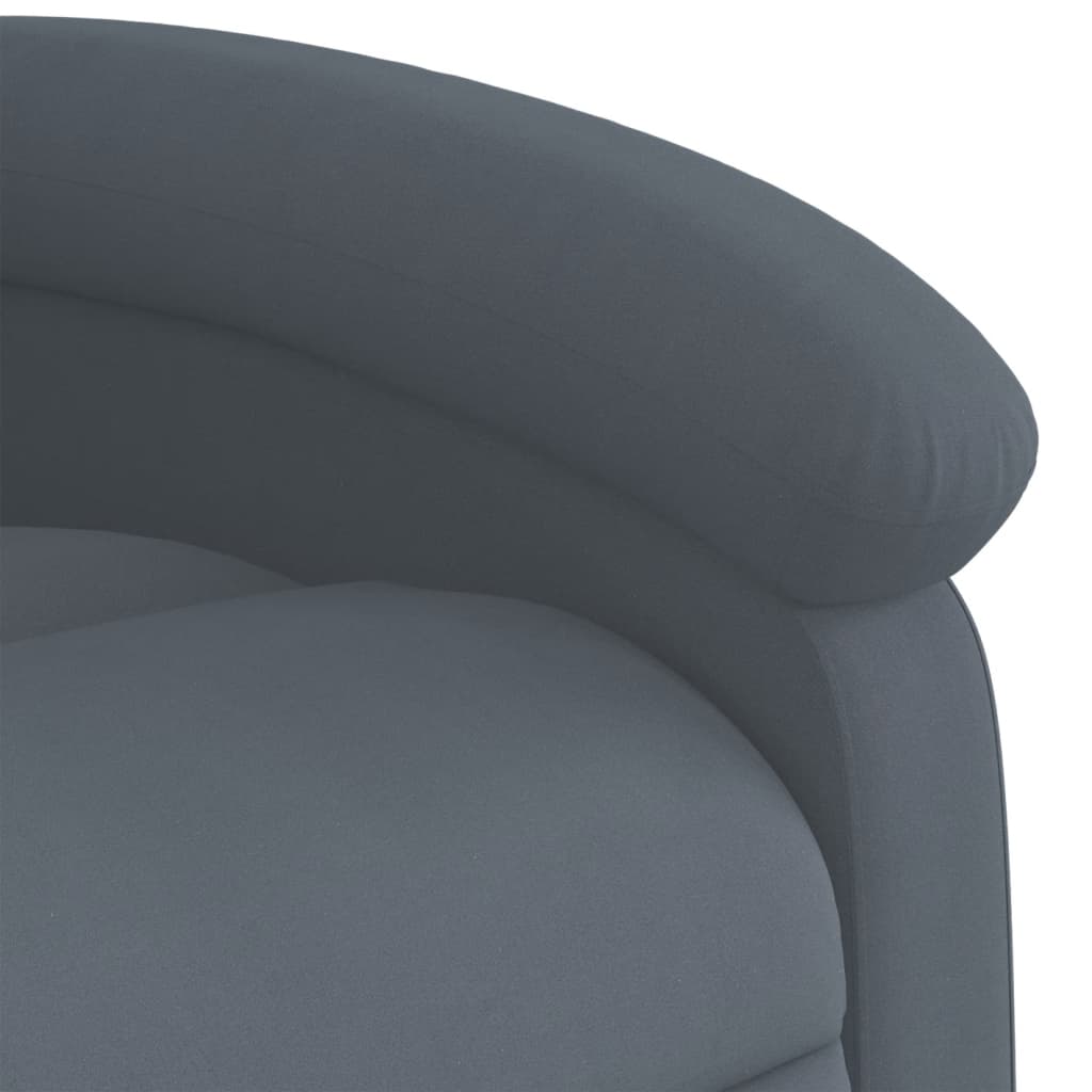 Fauteuil relax avec aide à la verticalisation en velours gris foncé