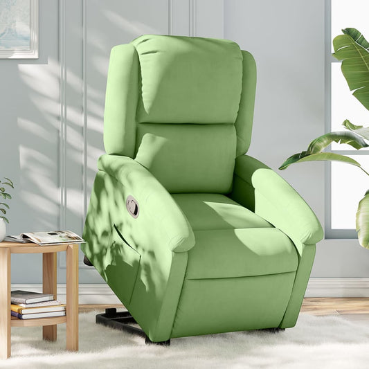 Relaxsessel mit Aufstehhilfe Hellgrün Samt