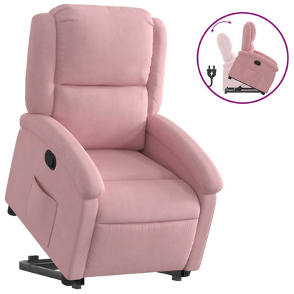 Relaxsessel mit Aufstehhilfe Rosa Samt