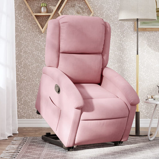 Relaxsessel mit Aufstehhilfe Rosa Samt