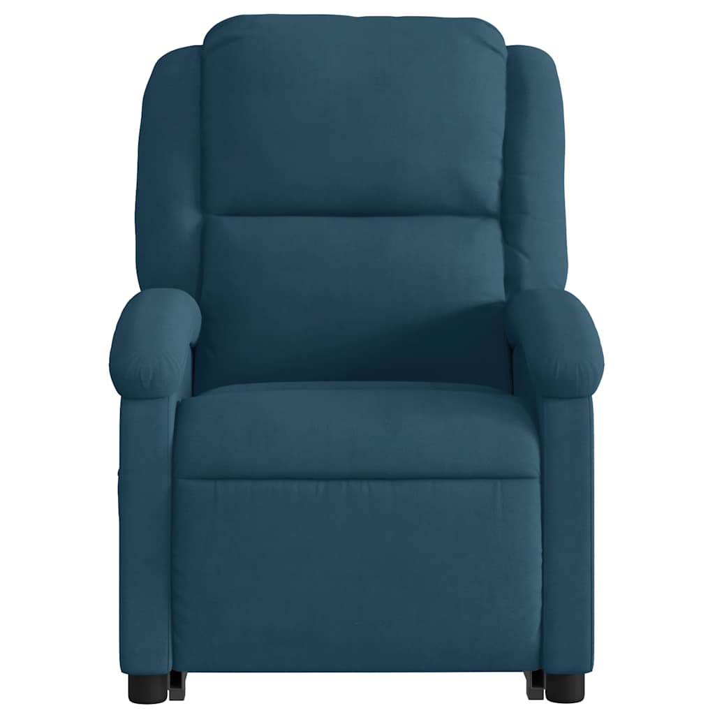 Relaxsessel mit Aufstehhilfe Blau Samt