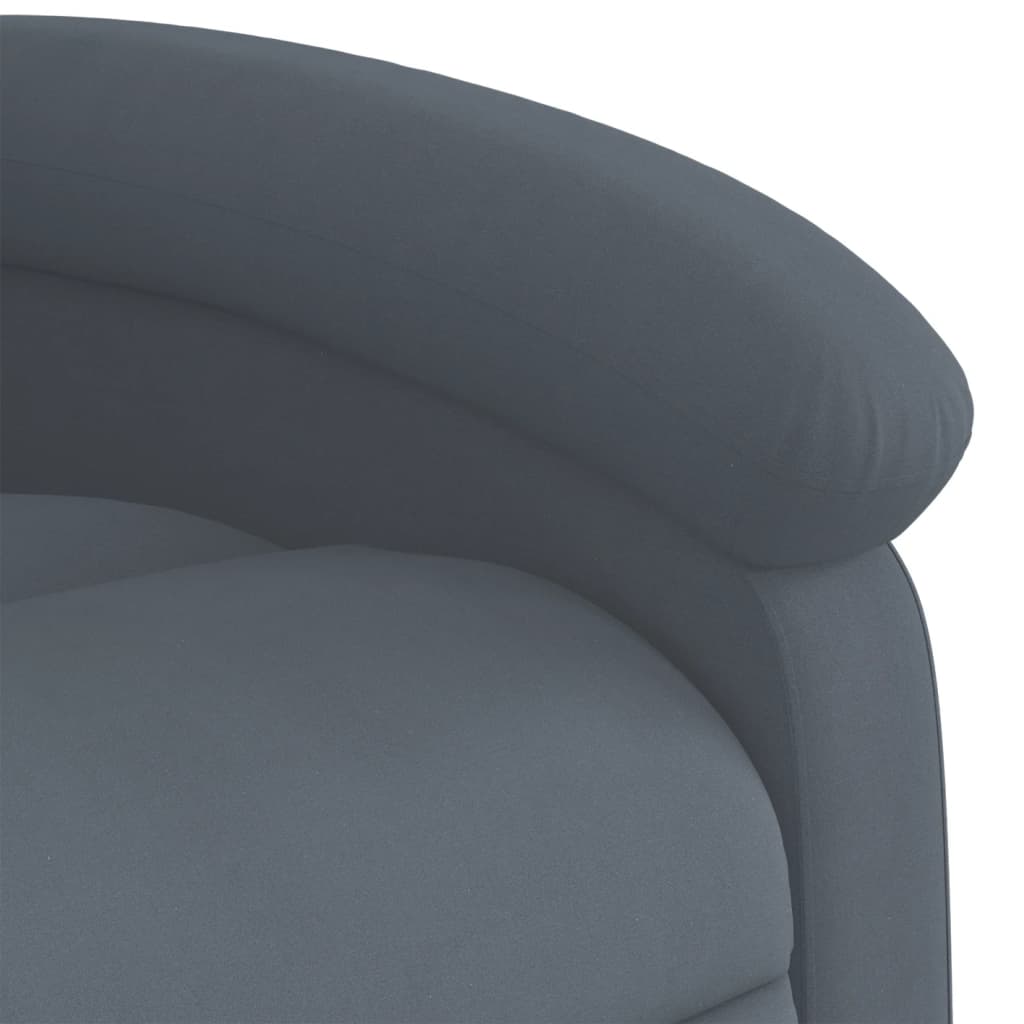 Massage chair with stand-up aid dark grey velvet