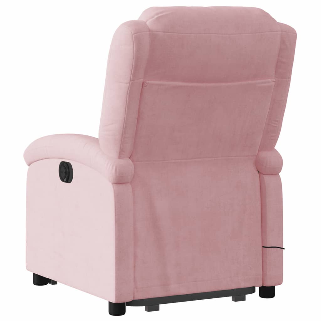 Massagesessel mit Aufstehhilfe Rosa Samt