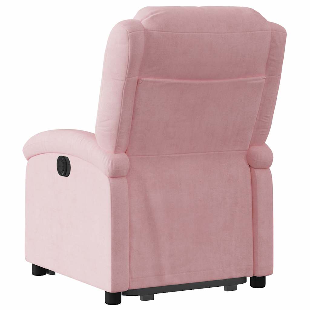 Relaxsessel mit Aufstehhilfe Elektrisch Rosa Samt