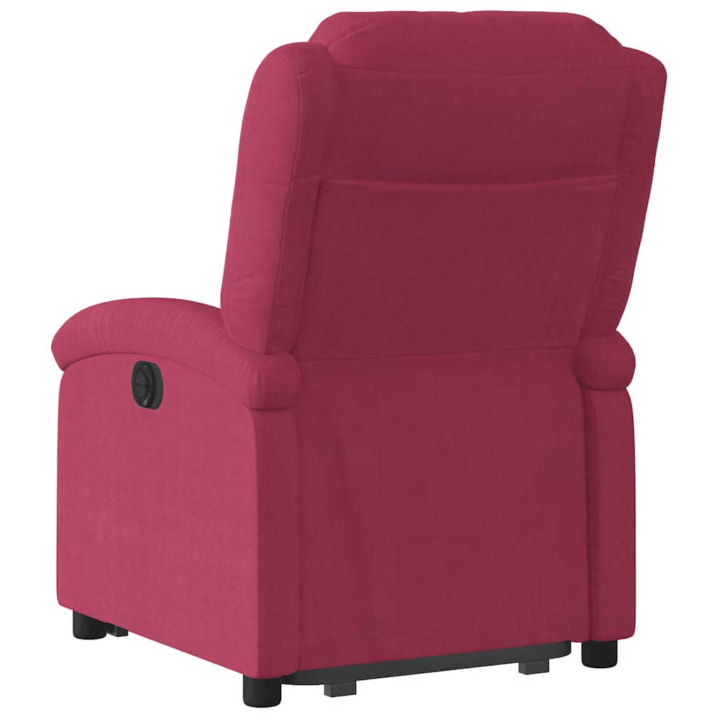Fauteuil relax avec releveur électrique en velours rouge vin