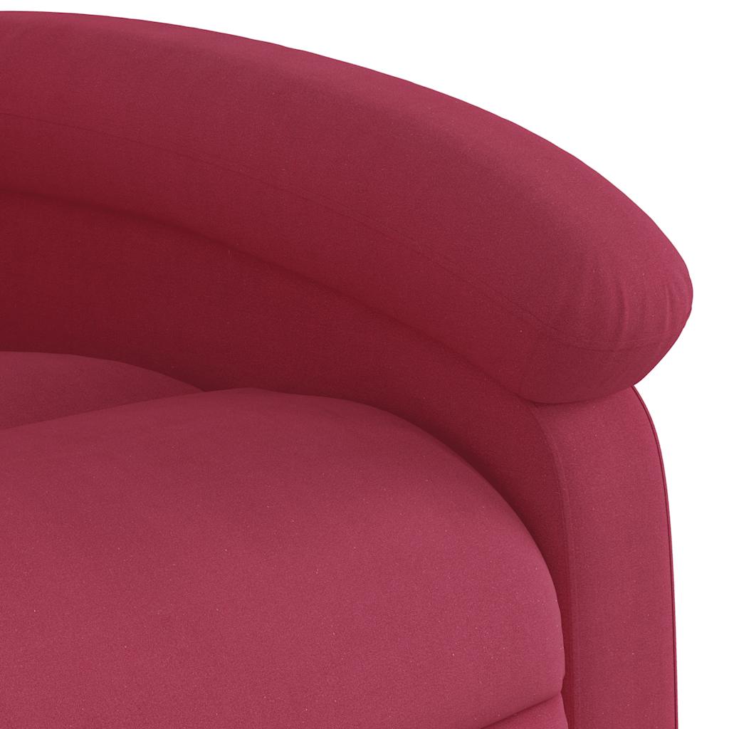 Fauteuil relax avec releveur électrique en velours rouge vin